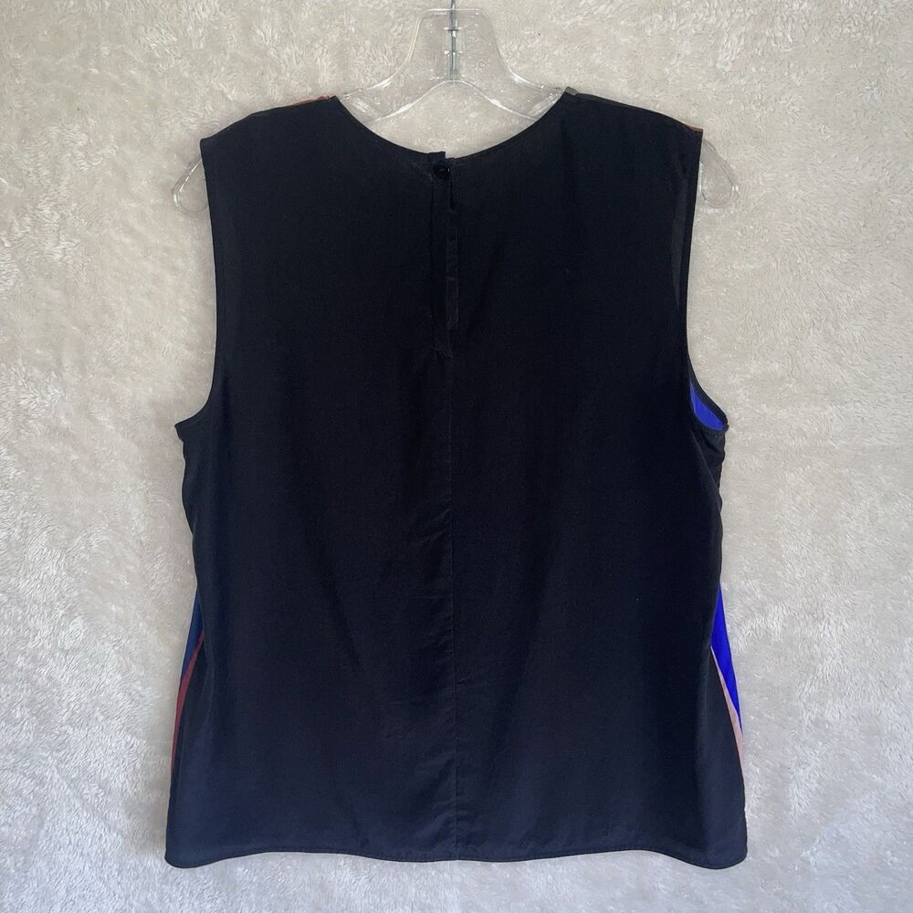 Diane Von Furstenberg Sleeveless Silk Colorful Top M Natural Classic Blouse - Picture 3 of 9